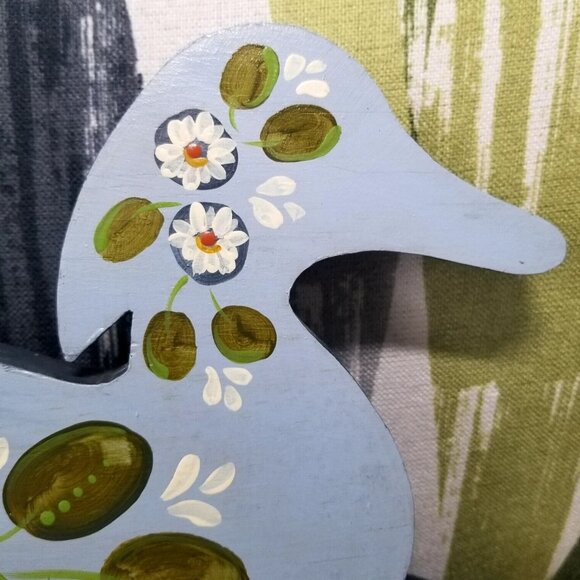 Wood Duck Goose Mantle Decor Artist Signed Rustic Norwegian Style Shabby Chick C - Picture 6 of 14